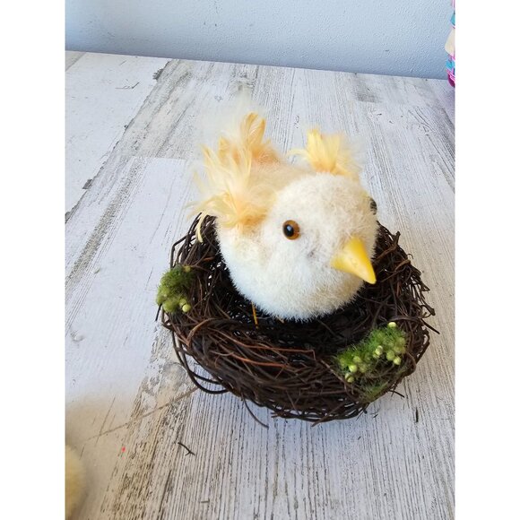 Vintage fluffy bird nest baby ducks Easter spring for life-size unique feathers - Picture 8 of 11